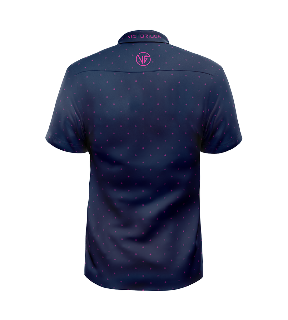 Say Our Name button-down golf shirt back view - performance fabric detail